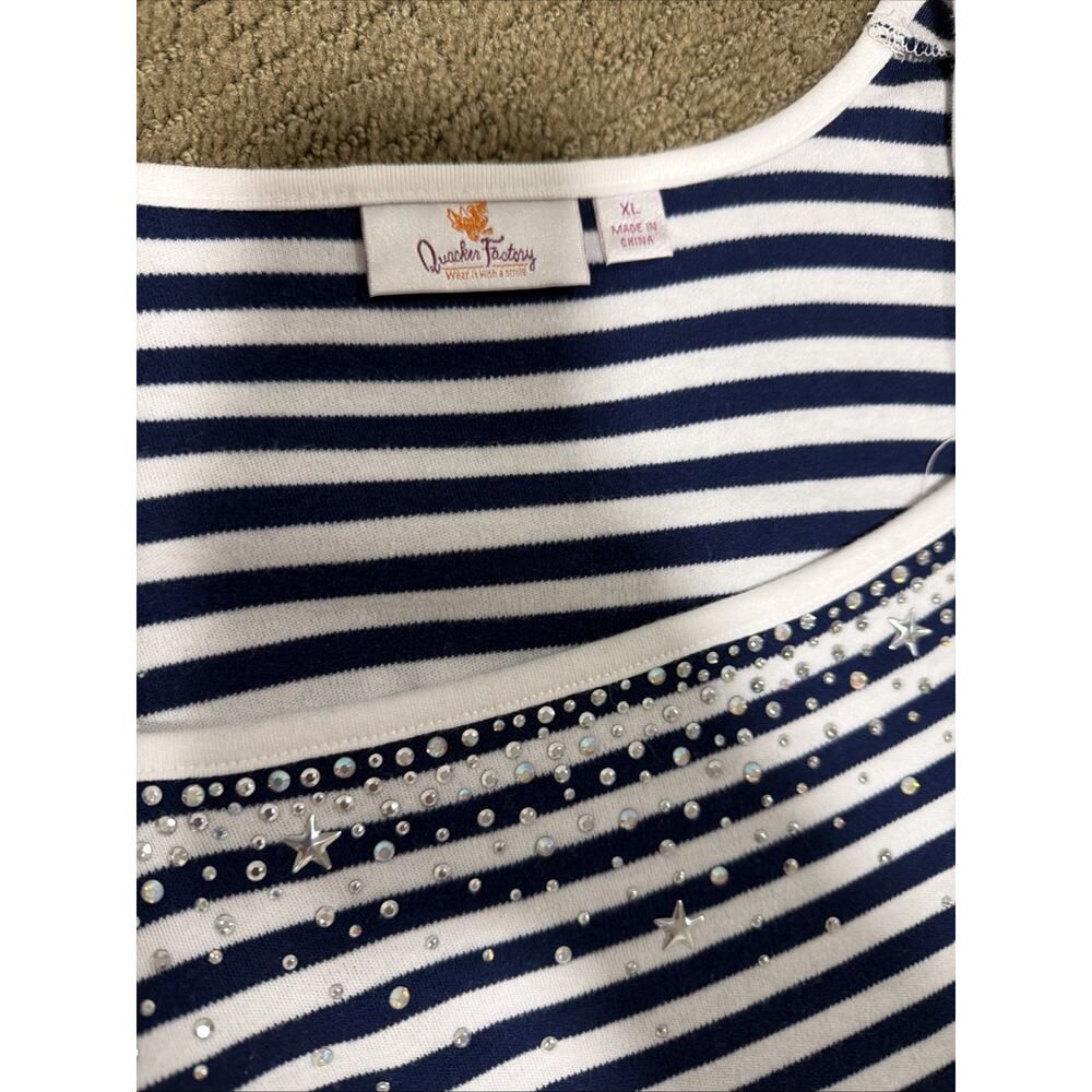 Quacker Factory Lot of 4 Women's XL Tops And Swim Cover Up Studded Nautical Star - Picture 8 of 15